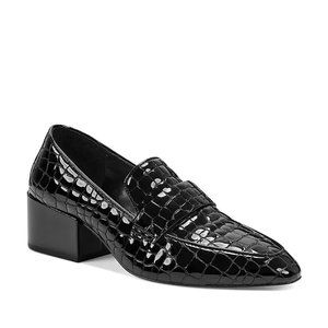 Vince Camuto Adealia Patent Leather Loafers with Block Heel, Size: 8.5